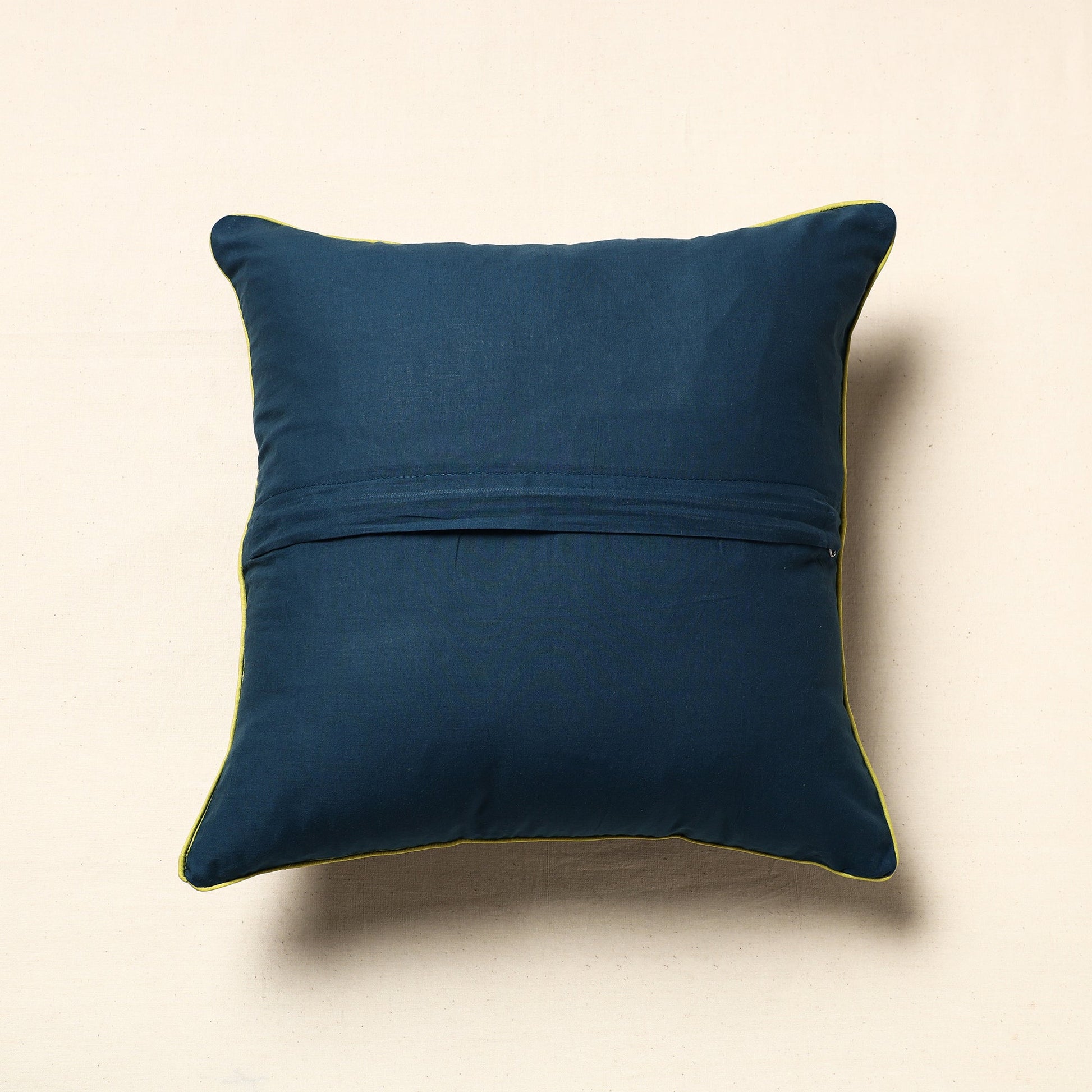 Black - Pochampally Ikat Cotton Cushion Cover (16 x 16 in)