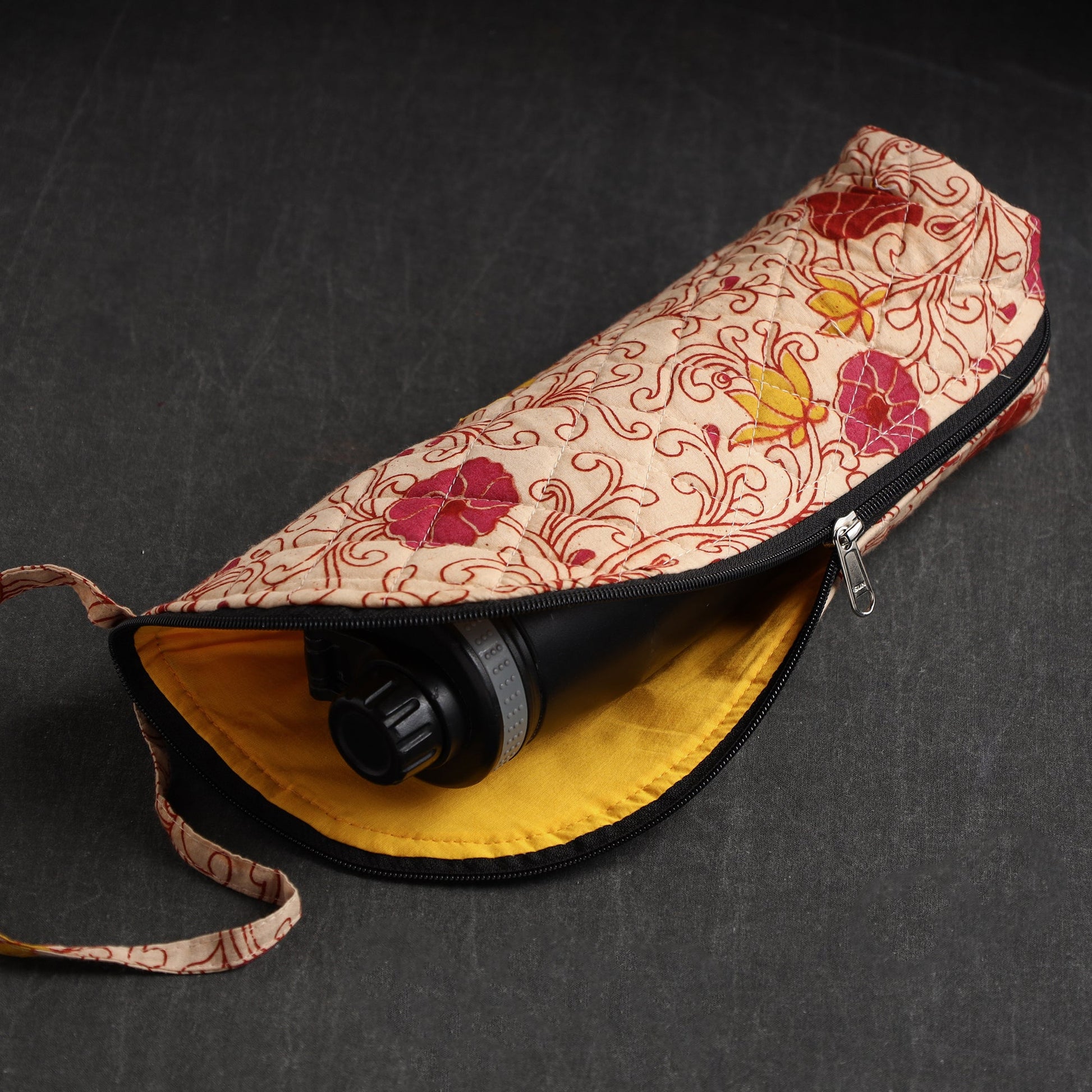 Beige - Handmade Cotton 1L Water Bottle Cover 05