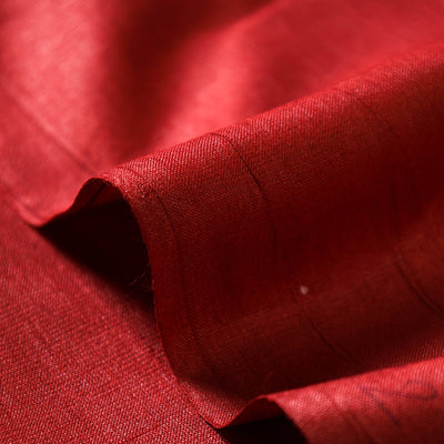 Blood Red- Bhagalpuri Handwoven Pure Desi Tussar Silk Fabric