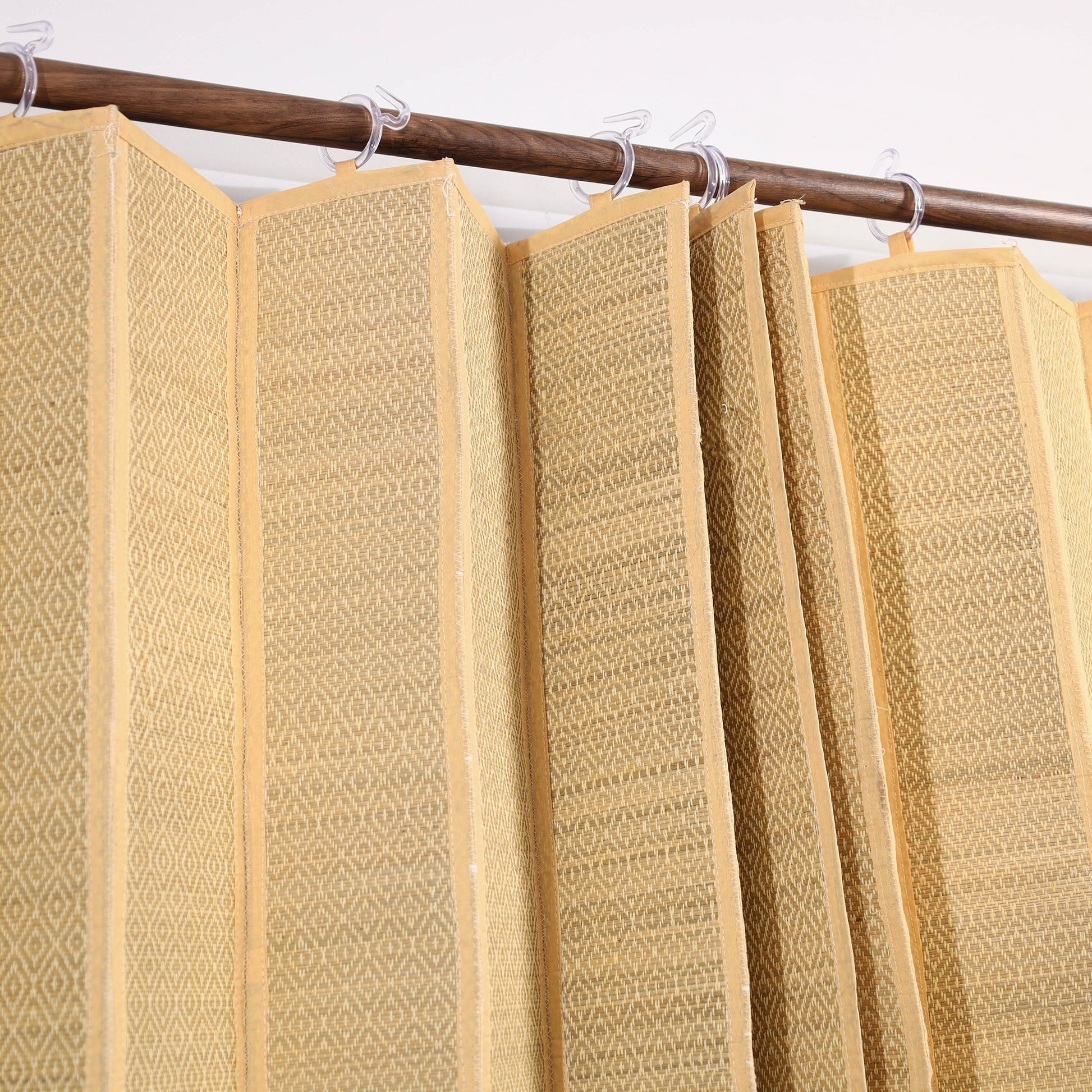 Yellow - Madur Grass Handwoven Door Curtain of Midnapore (7 x 4 in)