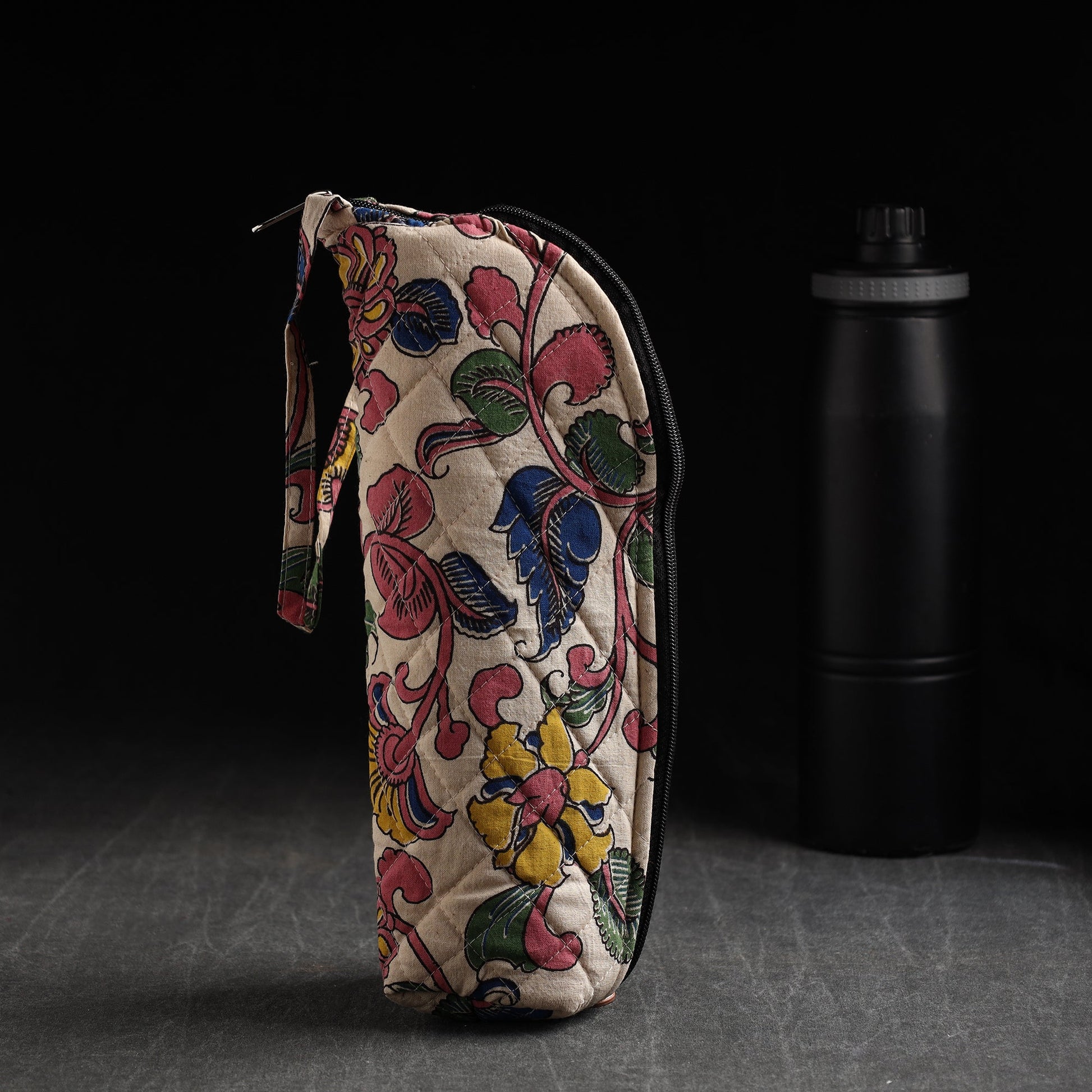 Beige - Handmade Cotton 1L Water Bottle Cover 01