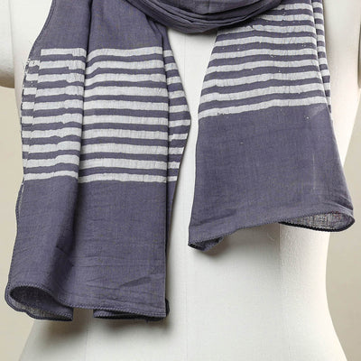 Blue - Hand Batik Printed Cotton Stole 02