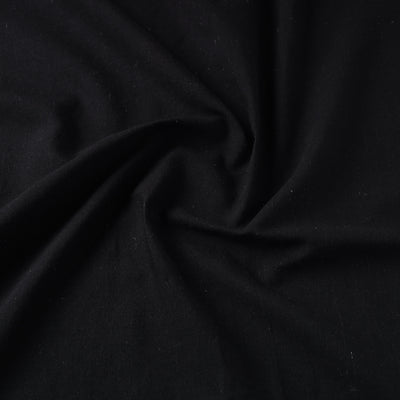 Black Textured Prewashed Fine Cotton Handloom Fabric
