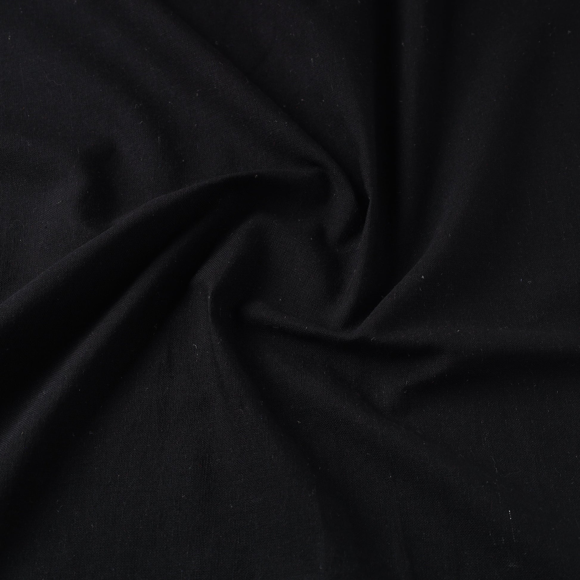 Black Textured Prewashed Fine Cotton Handloom Fabric
