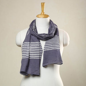 Blue - Hand Batik Printed Cotton Stole 02