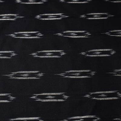 Black - Cotton Pochampally Ikat Weave Fabric 07