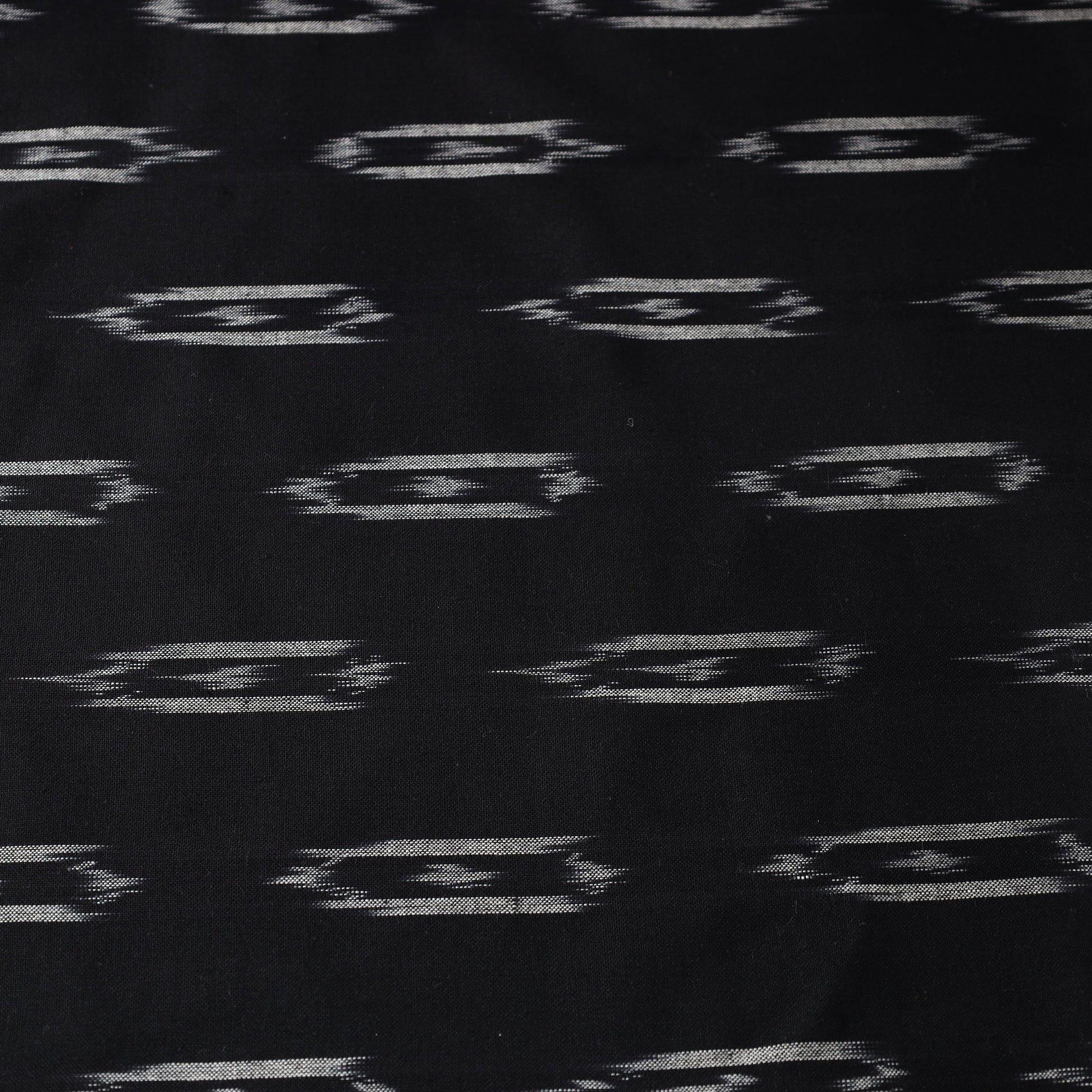 Black - Cotton Pochampally Ikat Weave Fabric 07