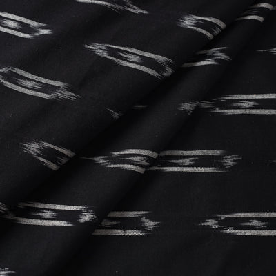 Black - Cotton Pochampally Ikat Weave Fabric 07