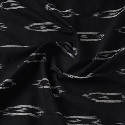Black - Cotton Pochampally Ikat Weave Fabric 07