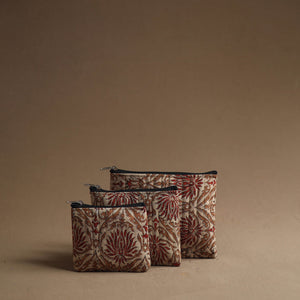 Beige - Handmade Cotton Multipurpose Utility Pouches (set of 3) 10