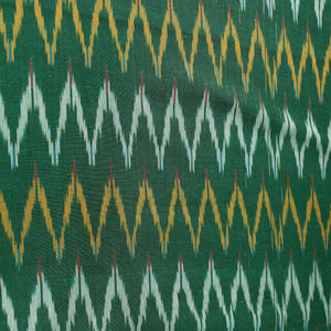 Green -  Pochampally Ikat Weave Cotton Fabric 15