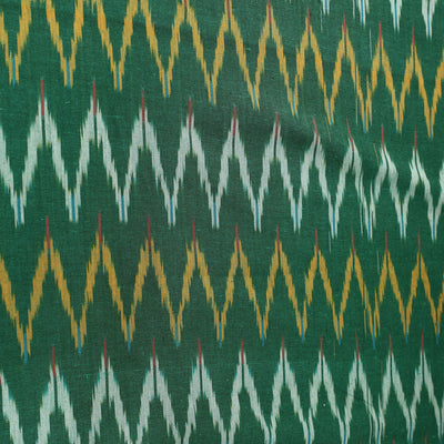 Green -  Pochampally Ikat Weave Cotton Fabric 15