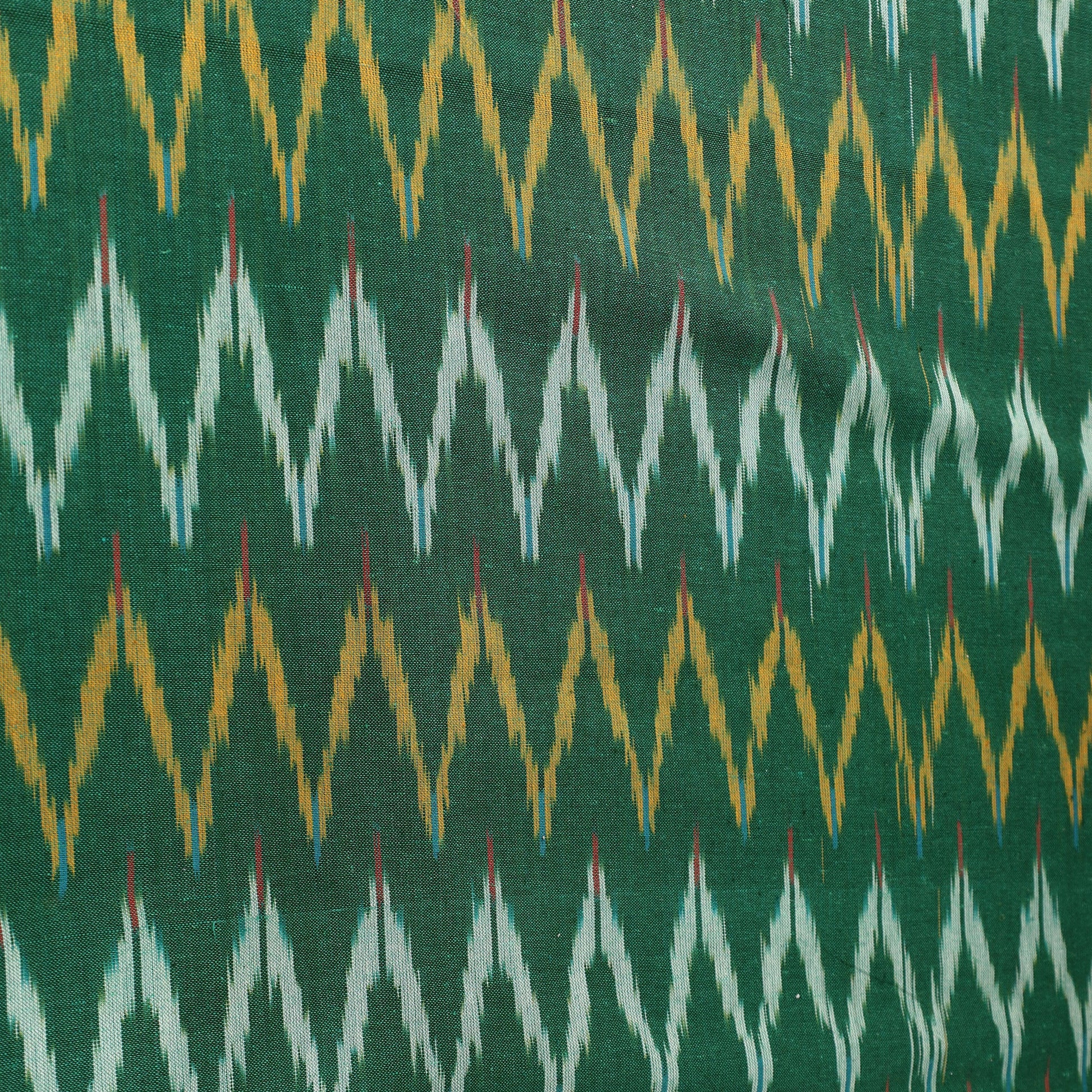 Green -  Pochampally Ikat Weave Cotton Fabric 15