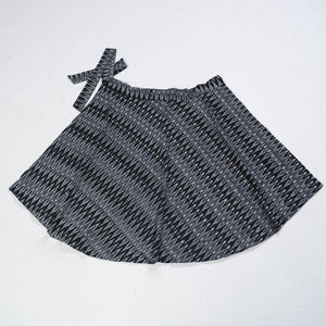 Black - Wrap Around Cotton Pochampally Ikat Skirt 01