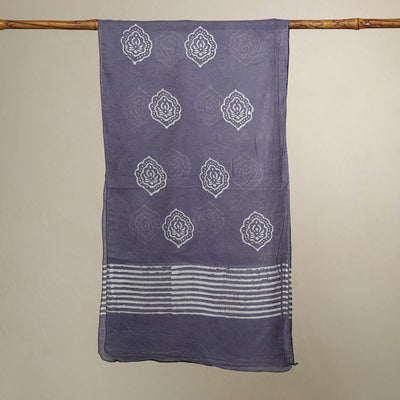 Blue - Hand Batik Printed Cotton Stole 02