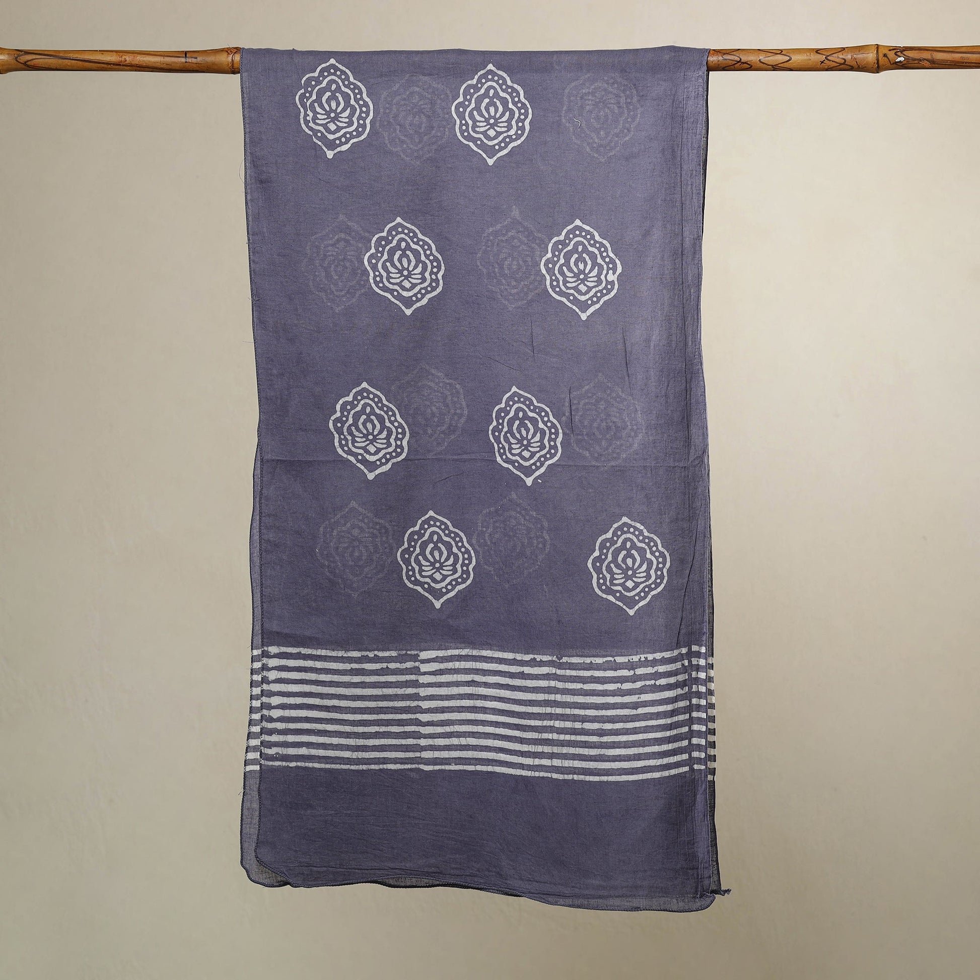Blue - Hand Batik Printed Cotton Stole 02