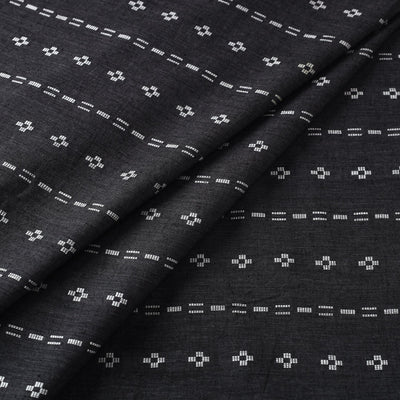 Black - Prewashed Cotton Jacquard Fabric 01