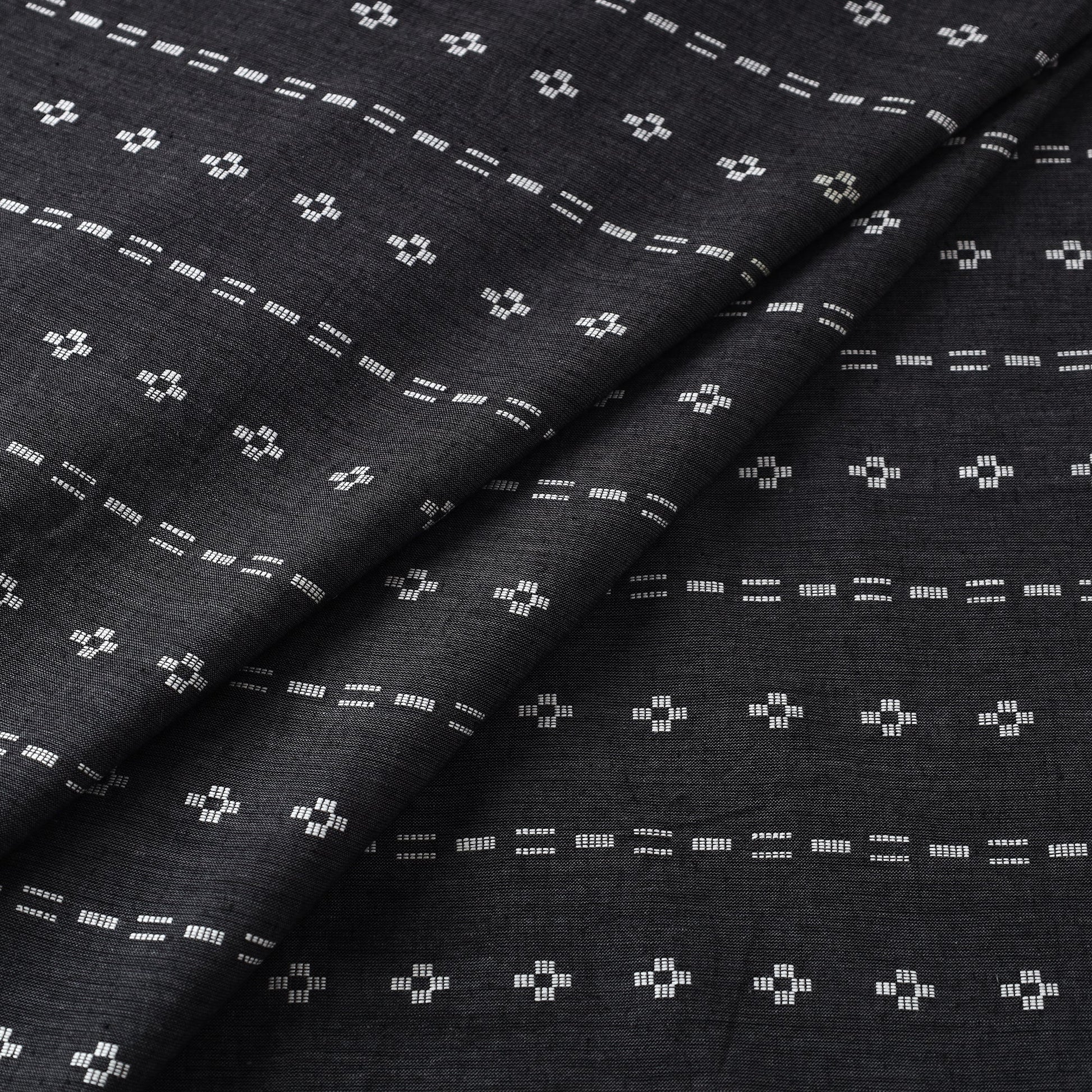 Black - Prewashed Cotton Jacquard Fabric 01