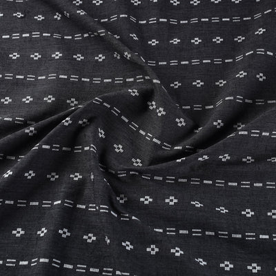 Black - Prewashed Cotton Jacquard Fabric 01