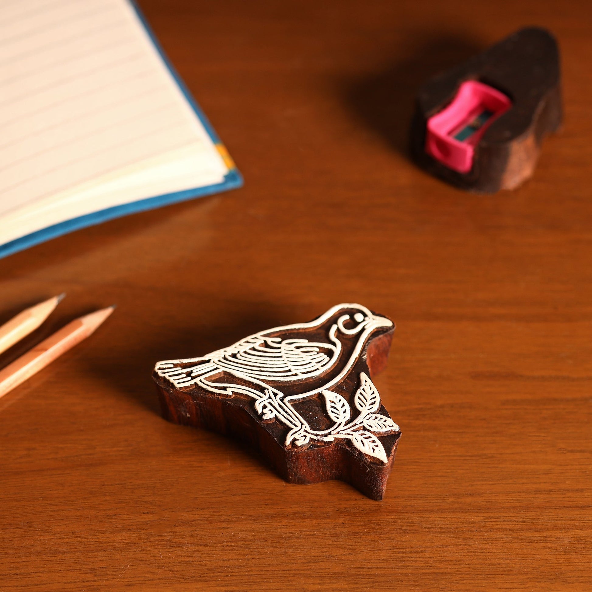 Bird - Hand Carved Sheesham Wood Block Sharpener