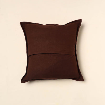 Brown - Elegant Khambadiya Patchwork Cushion Cover (16 x 16 in) 02