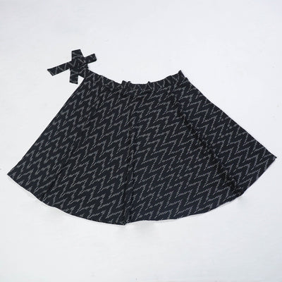 Black - Wrap Around Cotton Pochampally Ikat Skirt 14