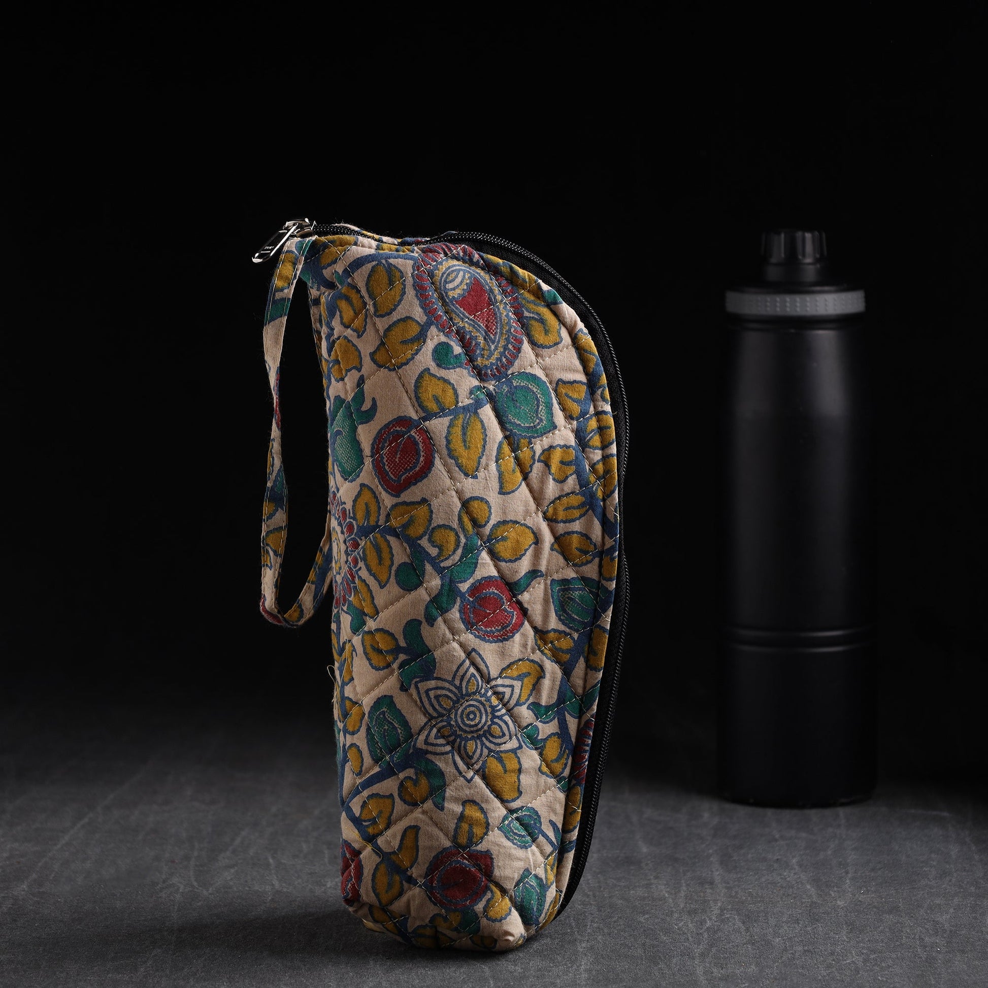 Beige - Handmade Cotton 1L Water Bottle Cover 02
