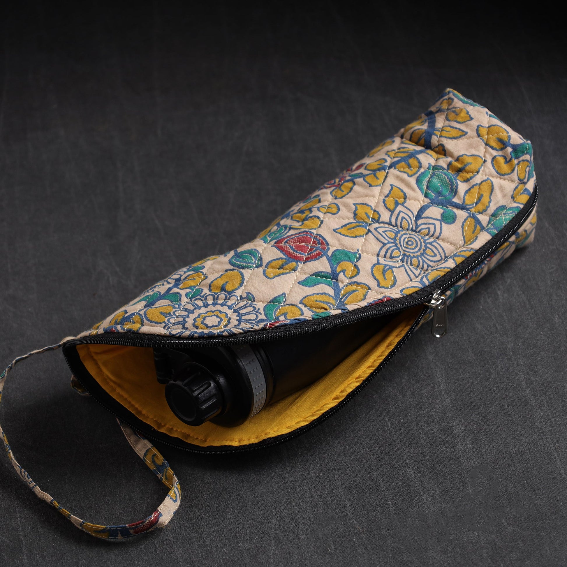 Beige - Handmade Cotton 1L Water Bottle Cover 02