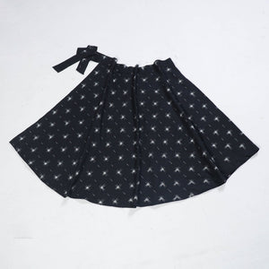 Black - Wrap Around Cotton Pochampally Ikat Skirt 19