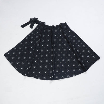 Black - Wrap Around Cotton Pochampally Ikat Skirt 19