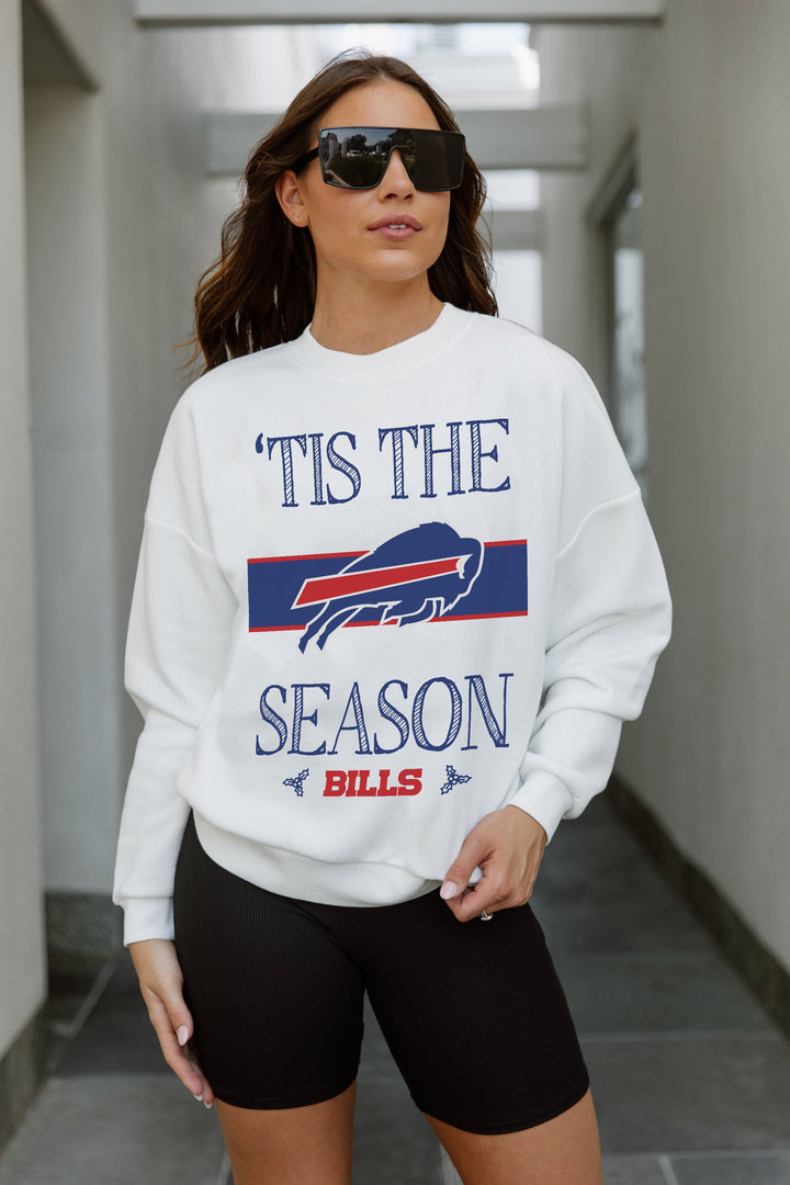 BUFFALO BILLS TOUCHDOWN TIDINGS DROP SHOULDER CREWNECK SWEATSHIRT