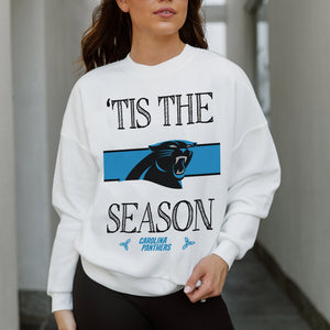 CAROLINA PANTHERS TOUCHDOWN TIDINGS DROP SHOULDER CREWNECK SWEATSHIRT