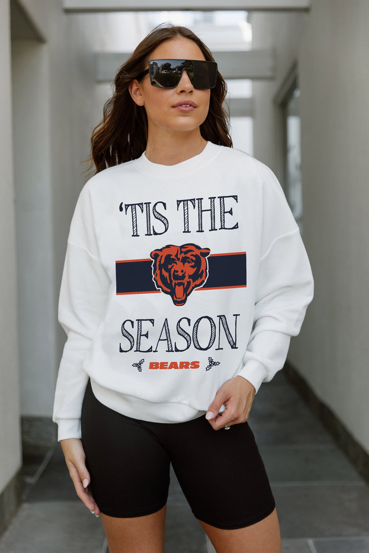 CHICAGO BEARS TOUCHDOWN TIDINGS DROP SHOULDER CREWNECK SWEATSHIRT