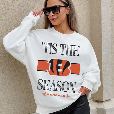 CINCINNATI BENGALS TOUCHDOWN TIDINGS DROP SHOULDER CREWNECK SWEATSHIRT