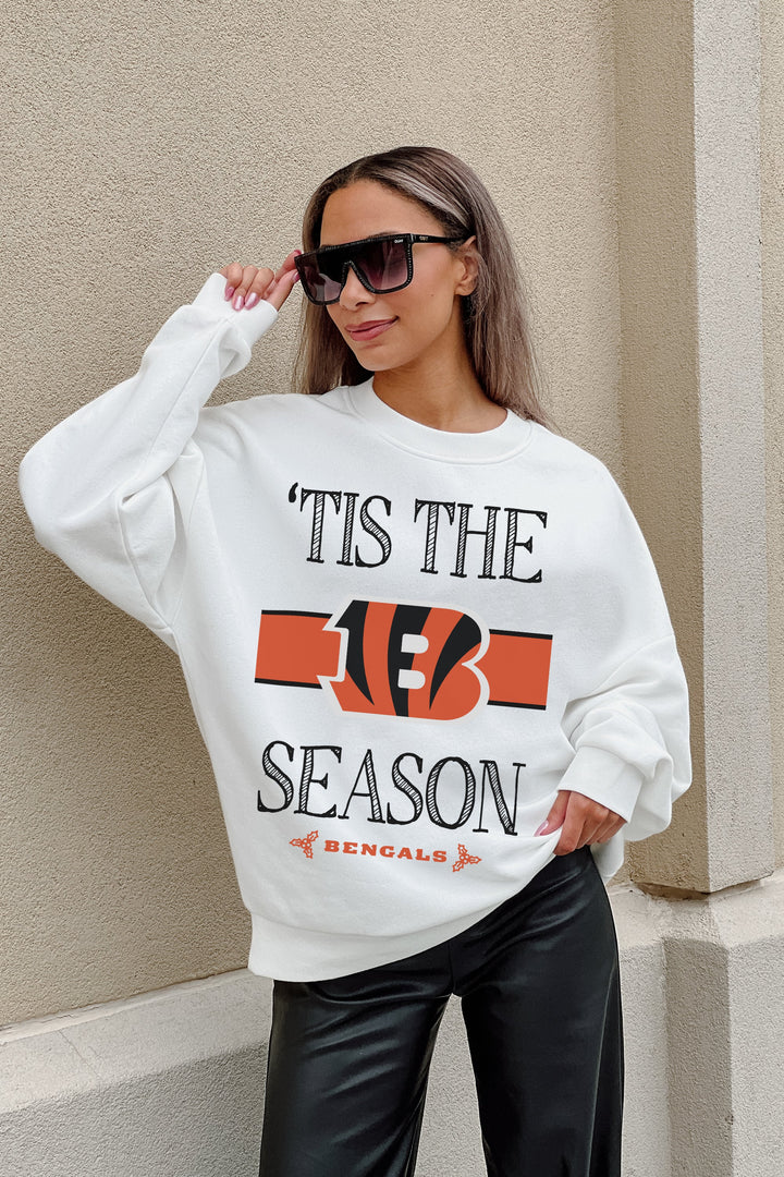 CINCINNATI BENGALS TOUCHDOWN TIDINGS DROP SHOULDER CREWNECK SWEATSHIRT