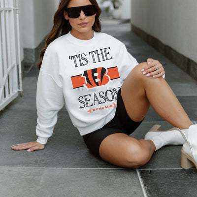 CINCINNATI BENGALS TOUCHDOWN TIDINGS DROP SHOULDER CREWNECK SWEATSHIRT