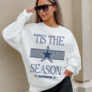 DALLAS COWBOYS TOUCHDOWN TIDINGS DROP SHOULDER CREWNECK SWEATSHIRT