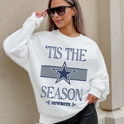 DALLAS COWBOYS TOUCHDOWN TIDINGS DROP SHOULDER CREWNECK SWEATSHIRT