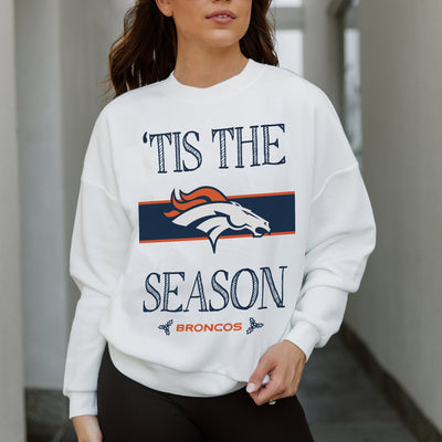 DENVER BRONCOS TOUCHDOWN TIDINGS DROP SHOULDER CREWNECK SWEATSHIRT