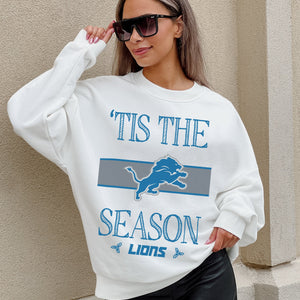 DETROIT LIONS TOUCHDOWN TIDINGS DROP SHOULDER CREWNECK SWEATSHIRT