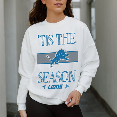 DETROIT LIONS TOUCHDOWN TIDINGS DROP SHOULDER CREWNECK SWEATSHIRT