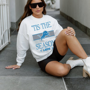 DETROIT LIONS TOUCHDOWN TIDINGS DROP SHOULDER CREWNECK SWEATSHIRT