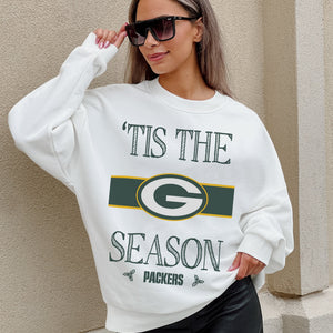 GREEN BAY PACKERS TOUCHDOWN TIDINGS DROP SHOULDER CREWNECK SWEATSHIRT