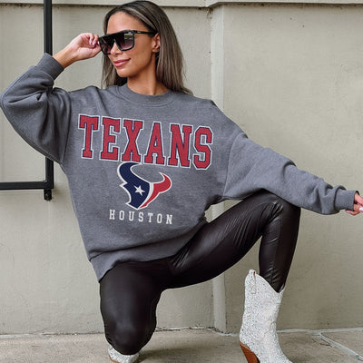 HOUSTON TEXANS BRING THE ENERGY PREMIUM FLEECE DROP SHOULDER CREWNECK PULLOVER