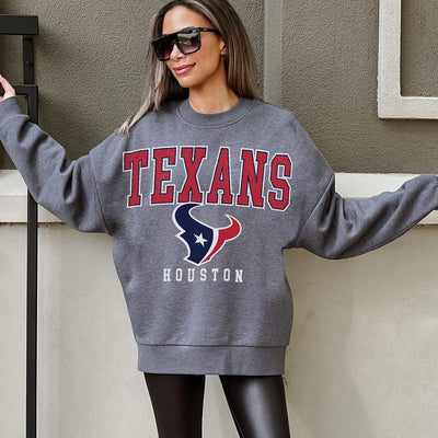 HOUSTON TEXANS BRING THE ENERGY PREMIUM FLEECE DROP SHOULDER CREWNECK PULLOVER
