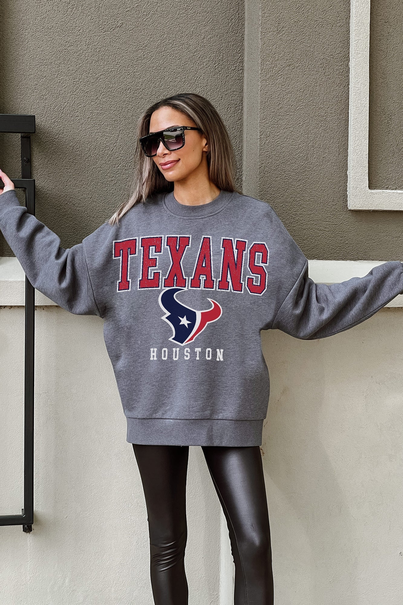 HOUSTON TEXANS BRING THE ENERGY PREMIUM FLEECE DROP SHOULDER CREWNECK PULLOVER