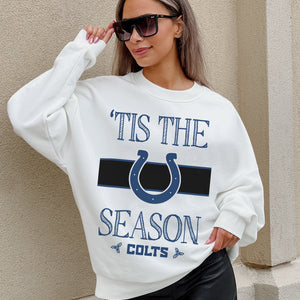 INDIANAPOLIS COLTS TOUCHDOWN TIDINGS DROP SHOULDER CREWNECK SWEATSHIRT