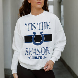 INDIANAPOLIS COLTS TOUCHDOWN TIDINGS DROP SHOULDER CREWNECK SWEATSHIRT
