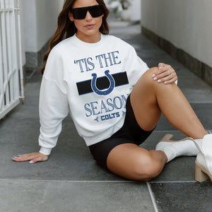 INDIANAPOLIS COLTS TOUCHDOWN TIDINGS DROP SHOULDER CREWNECK SWEATSHIRT