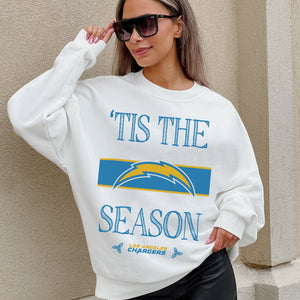LOS ANGELES CHARGERS TOUCHDOWN TIDINGS DROP SHOULDER CREWNECK SWEATSHIRT